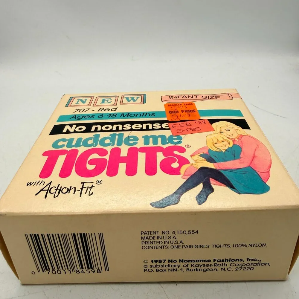 ✨ Vintage 1987 No Nonsense Cuddle Me Tights Infant 6–18 Months Red | NOS ✨